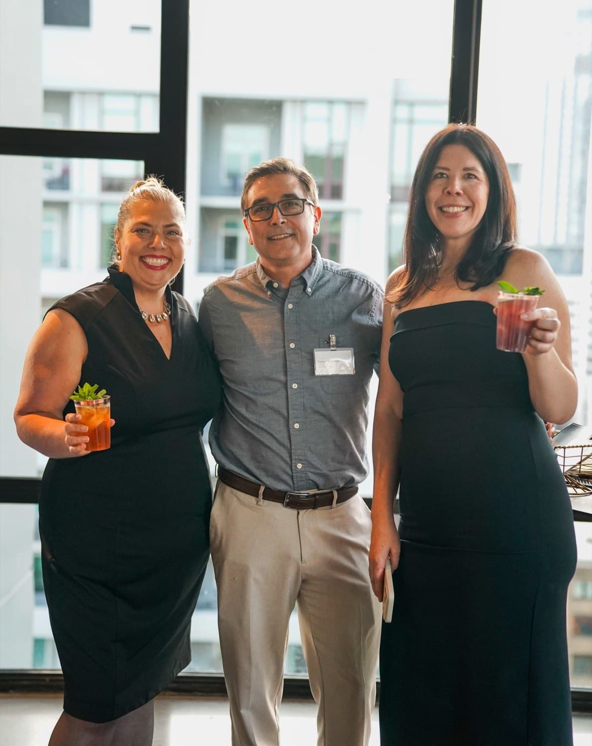 Rachael Barclay with guests at the Vantage launch