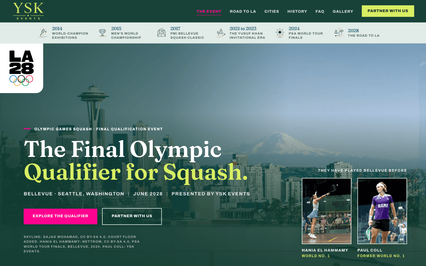 YSK Events website, home page